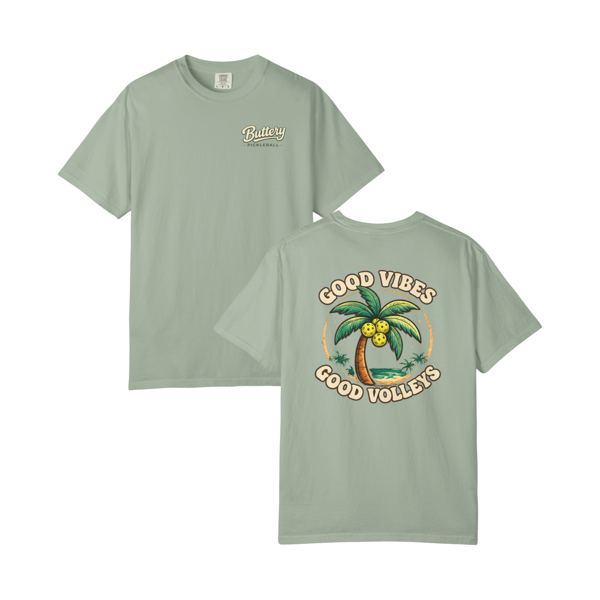 Good Vibes Good Volleys T-Shirt - Buttery Pickleball
