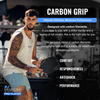 Pickleball Carbon Grip - 5.25 Inches Long - Stiff Feel - Charcoal - Buttery Pickleball