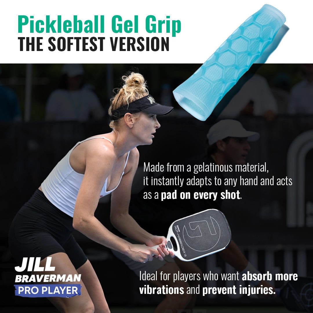 Pickleball Gel Grip - 5.25 Inches Long - Soft Feel - Light Blue - Buttery Pickleball